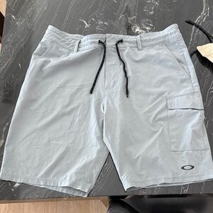 Oakley Light Gray Men's Cargo Swim Shorts with Drawstring